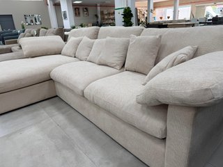 Sofá rinconera beige tela