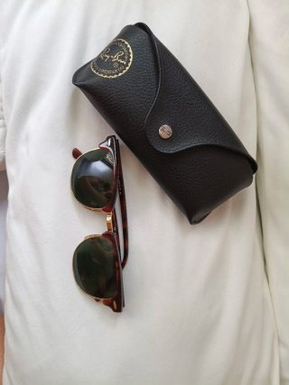 Gafas de Sol Ray-Ban Clubmaster Marrón y Dorado