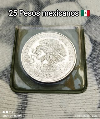 25 Pesos México 1968 Juegos Olímpicos Plata