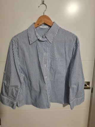 Camisa Mango Rayas Azul y Blanco