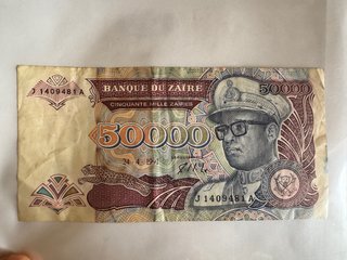 Banconote 50000 Zaire 1991