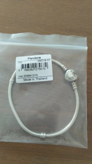 Pulsera Pandora Corazón 17cm Plata
