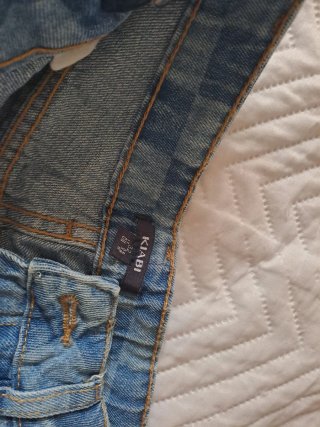 Pantalón vaquero cuadros azul