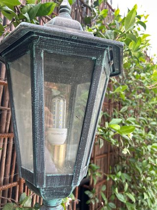 Farol de jardín aluminio envejecido