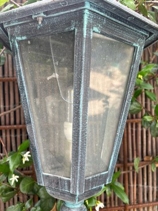 Farol de jardín aluminio envejecido