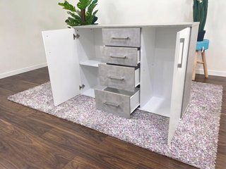 Cómoda Blanca y Cemento - envio gratis