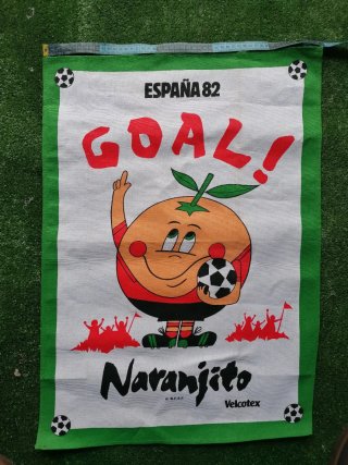 naranjito españa 82 bandera oficial r.f.e.f. velco