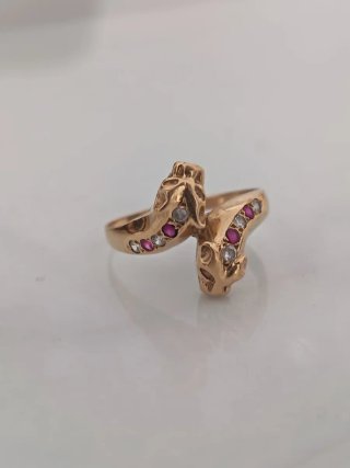 Cadena cordon oro 18k con oso y anillo leopardo