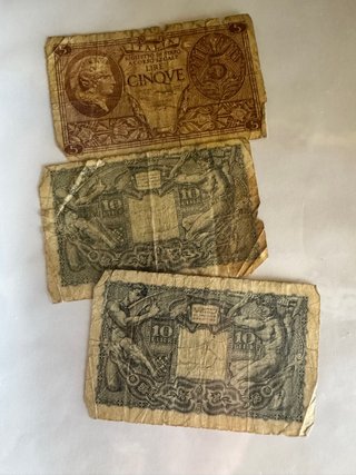 Lote 2 Banconote Lire Italia 5 e 10