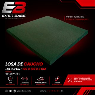 Losa Caucho Eversport 100x100x3cm Verde