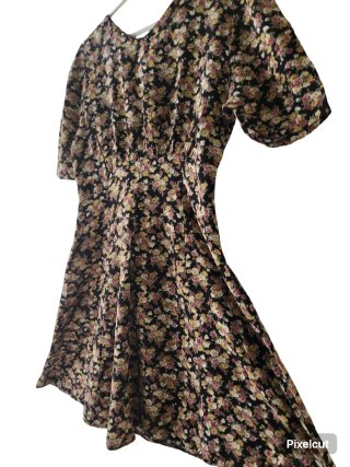 Vestido vintage floral manga princesa