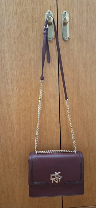 Bolso Donna Karan New York Piel Burdeos