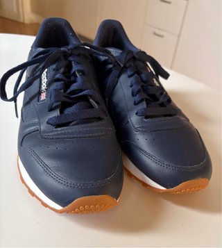 Zapatillas de cuero azul marino Reebok para hombre