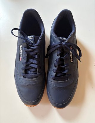 Zapatillas de cuero azul marino Reebok para hombre