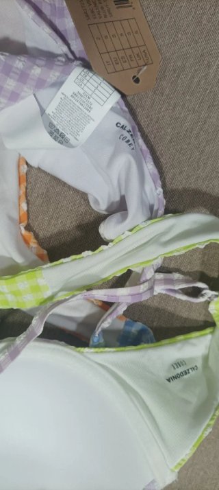 Bikini Calzedonia cuadros multicolor Talla S/M