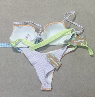 Bikini Calzedonia cuadros multicolor Talla S/M