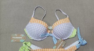 Bikini Calzedonia cuadros multicolor Talla S/M