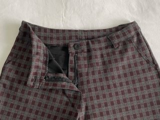 Pantalón cuadros granate gris vintage Italia