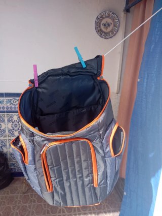 Mochila BASIC FIT gris y naranja