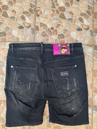 Pantalón vaquero My brand negro con toques rosa
