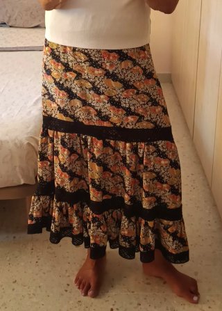 Falda larga estampado japonés