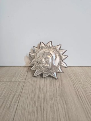 Madonna con Bambino Rilievo Sol Metal Argento