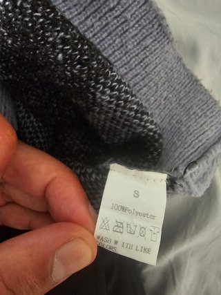 Jersey Estampado Abstracto Gris y Negro Talla S