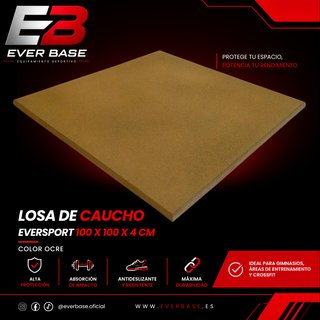 Losa Caucho Eversport 100x100x4cm Ocre