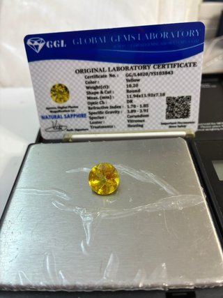 Zafiro Natural Ceylon 10.20 Ct GGL
