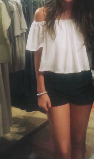 Blusa Bershka Blanca Talla S