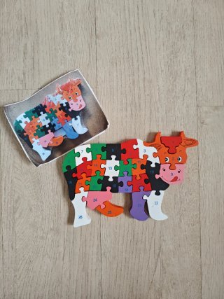 Puzzle Vaca Numérica Infantil
