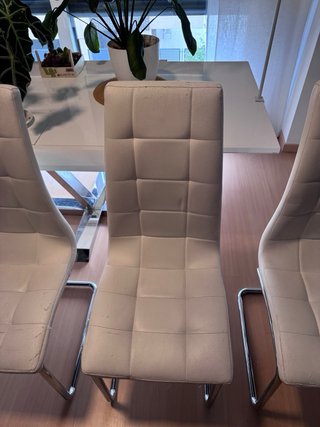 4 Sillas Comedor Modernas Blancas