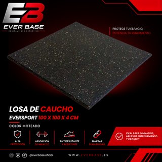 Losa Caucho Eversport 100x100x4cm Moteada