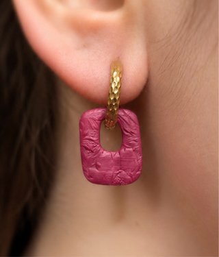 Pendientes Burdeos Aro | Hecho a Mano