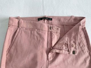 Pantalón elegante rosa de algodón Zara