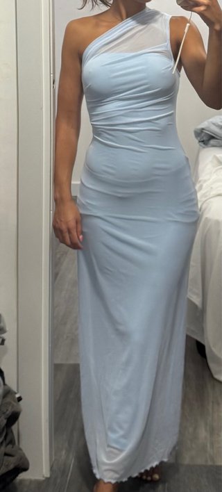 Vestido largo azul claro