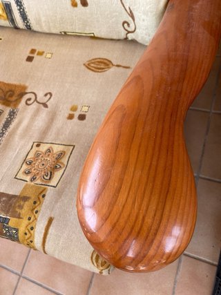 Poltrone in tessuto e legno