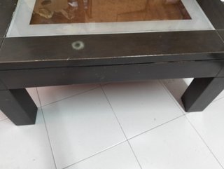 Mesa de centro madera y cristal moderna