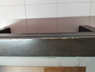 Mesa de centro madera y cristal moderna