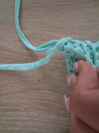 Borsa uncinetto verde menta fatta a mano