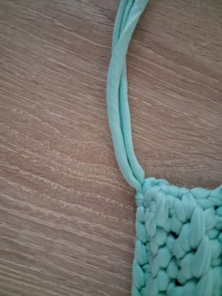 Borsa uncinetto verde menta fatta a mano