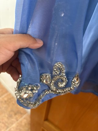 Camisa azul con pedrería talla s/m