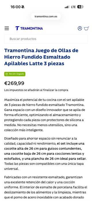Juego Ollas Tramontina Hierro Fundido