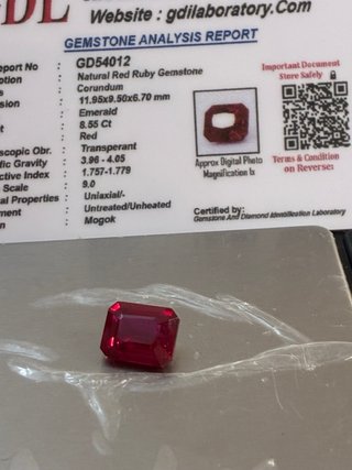 Rubí Natural Mogok 8.55 Quilates GDL