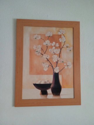 Cuadro decorativo flores y jarrón