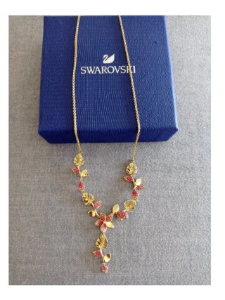 Collana Y Tropical Flower Cristalli Rosa Oro