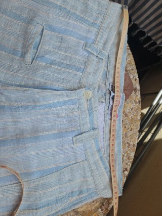Pantalón Lino Rayas Vintage Talla M