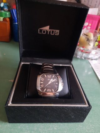 Reloj Lotus Hombre Negro/Plata