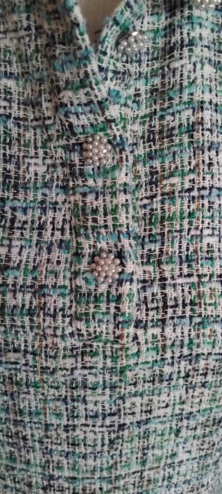 Camisa Tweed Verde Multicolor
