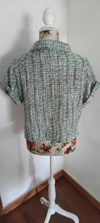 Camisa Tweed Verde Multicolor